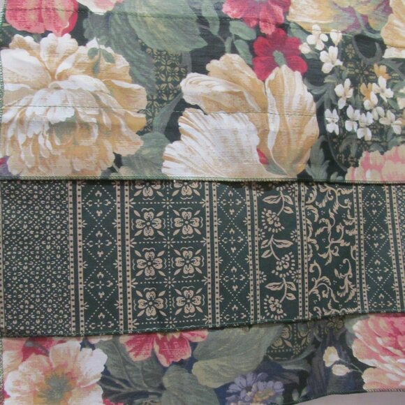 NEW Set of 4 Curtain Valances multicolor FLORAL on green 15 x 69" - Picture 13 of 16
